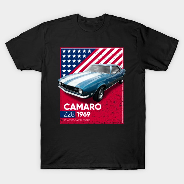Classic Car Camaro Z28 1969 T-Shirt by cecatto1994